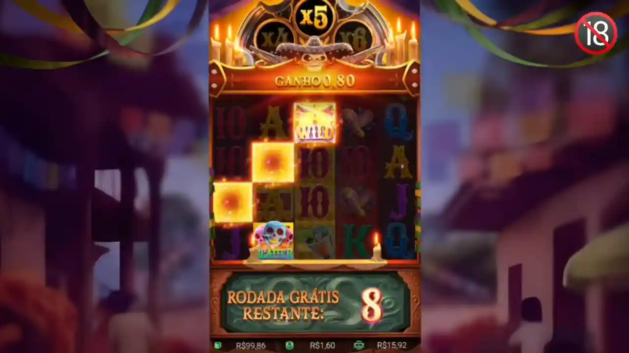 Rodadas Grátis com 8 Restantes